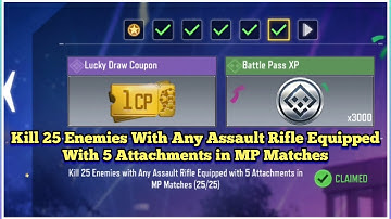 CODM Kill 25 Enemies With Any Assault Rifle Equipped With 5 Attachments in MP Matches Task Complete