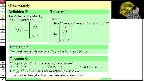 MAE509 (LMIs in Control): Lecture 6, part A - Observability and Duality
