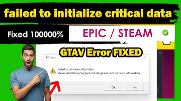GTA 5 failed to initialize critical data gta 5 epic games | gta v not launching error FIXED