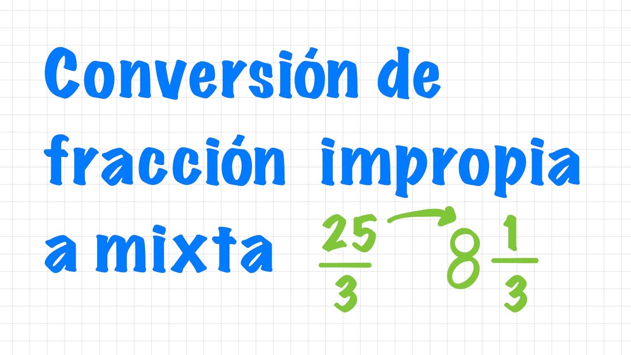 Convertir una fracción impropia a mixta. Procedimiento y ejemplos