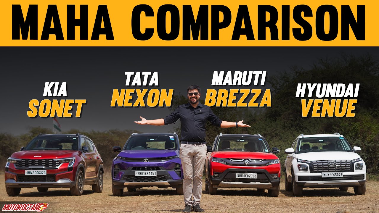 Tata Nexon vs Maruti Brezza vs Kia Sonet vs Hyundai Venue - MAHA COMPARISON