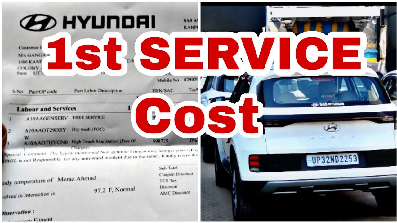 1st service cost of new Hyundai venue S Plus 2022. - YouTube