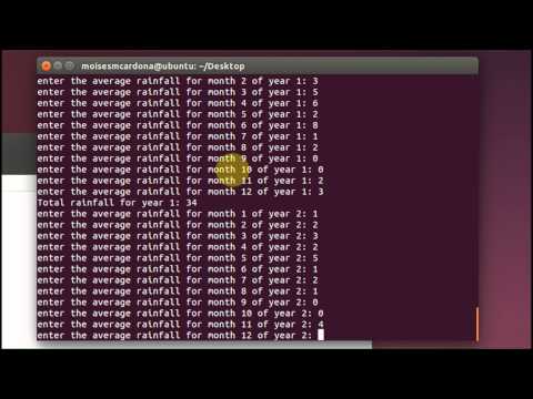 Average Rainfall Calculator C++ Code (Linux)