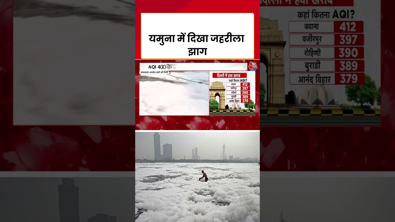 यमुना में दिखा जहरीला झाग #aajtak #delhi #delhipollution #yamuna