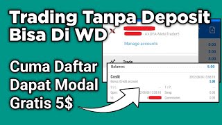 Coba Trading Tanpa Modal Dapat 5$ Gratis || No Deposit Bonus Forex Tahun 2022