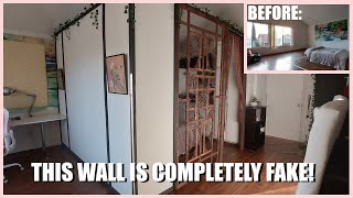 how to build a RENTER FRIENDLY room dividing wall in a studio apartment!