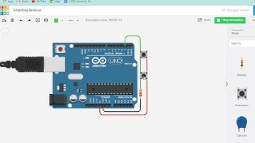 Build a circuit that contains two pushbuttons, an LED