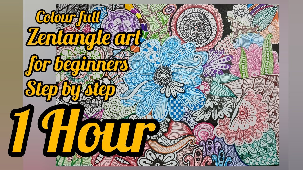 Zentangle art for beginners step by step|floral pattern #howto #ytviral ...