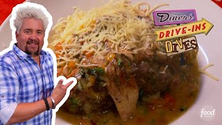 Guy Fieri Eats Duck L'Orange at a GAS STATION | Diners, DriveIns and Dives | Food Network