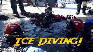 Ice Diving in New Hampshire!  (Cameraman Bill freezes!)