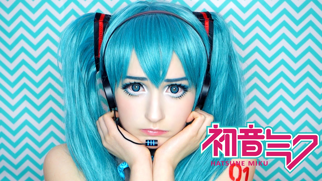 Hatsune Miku 初音ミクCosplay Makeup Tutorial コスプレメイク