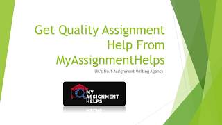 Get Quality Assignment Help from MyAssignmentHelps