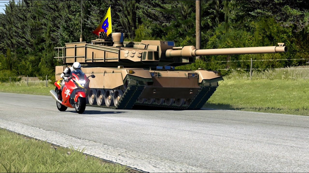 Suzuki Hayabusa vs K2 Battle Tank vs Honda CBR750F at Old SPA