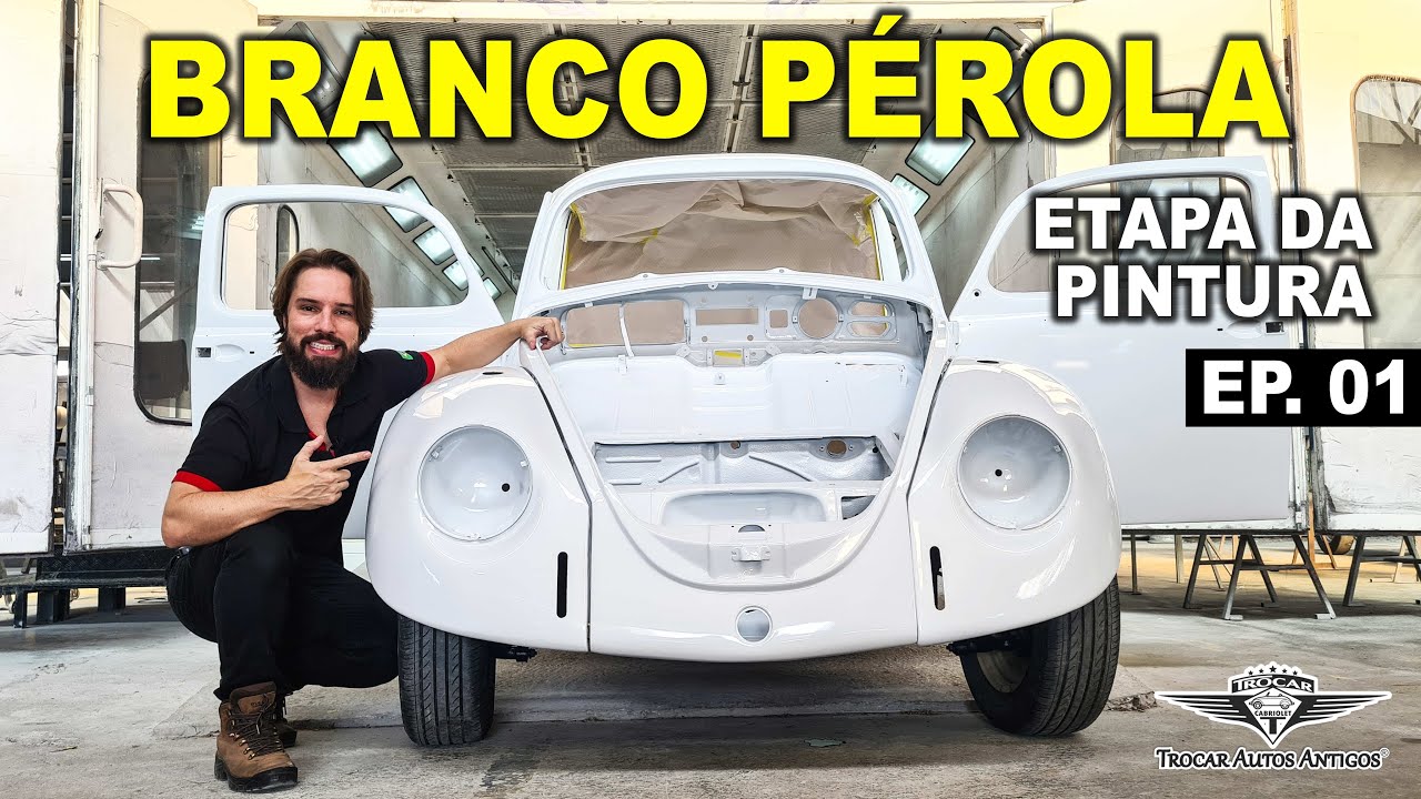 FUSCA BRANCO PÉROLA 1977 | Processo de restauração, funilaria, preparação e pintura completa! EP. 01