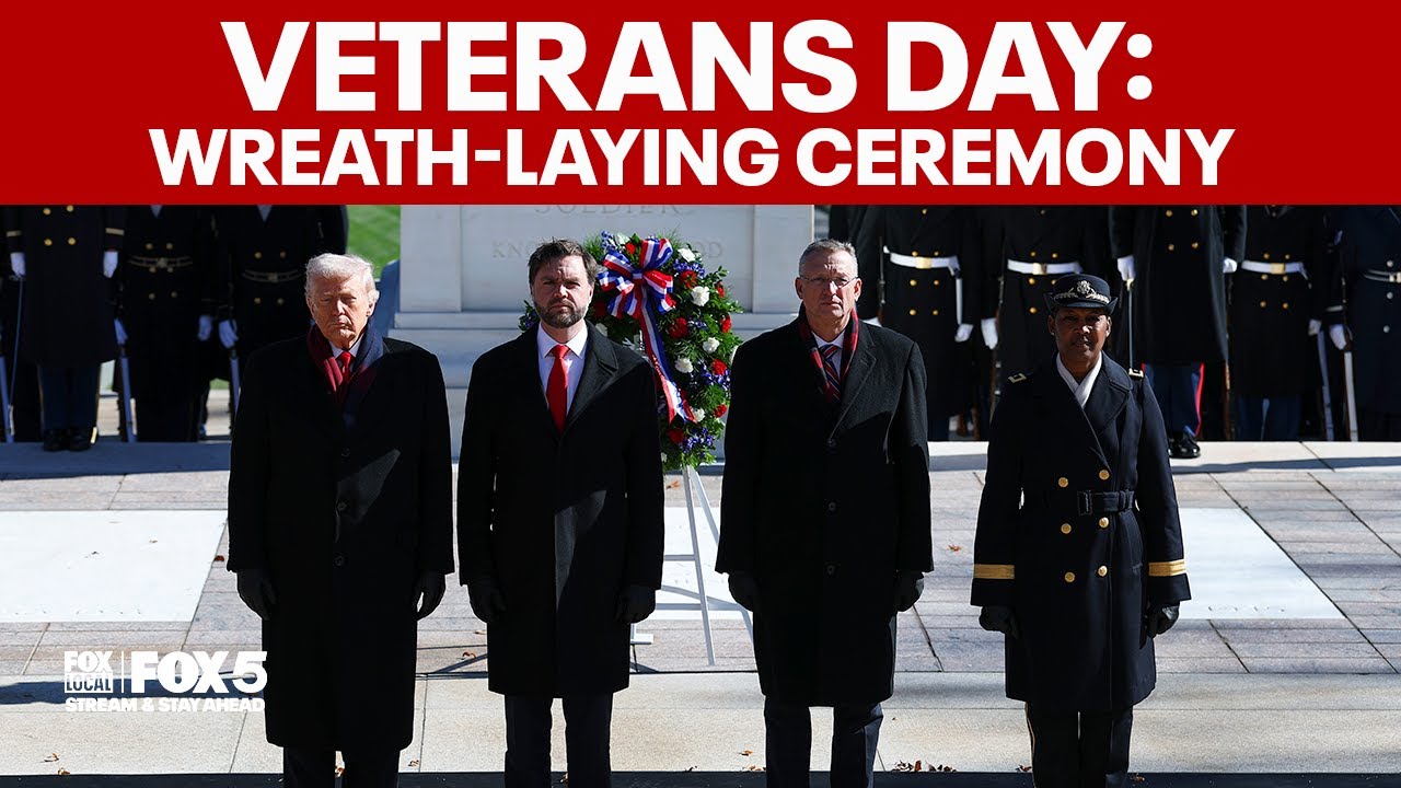 WATCH: President Trump, VP Vance arrive at Veterans Day ceremony