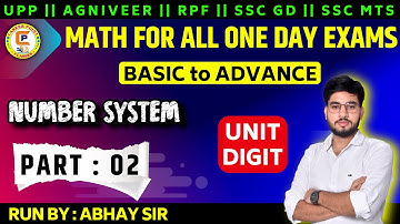 NUMBER SYSTEM PART 2 | unit digit | MATH FOR ALL ONE DAY EXAM | LIVE BY CAREER POINT CLASSES