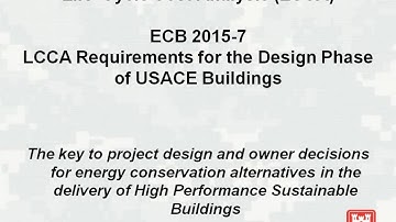 Life Cycle Cost Analysis (LCCA) per ECB 2015-7