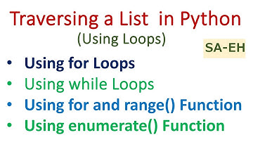 List Traversing in Python | List Traversing Using Loops in Python | CBSE | Using enumerate | range