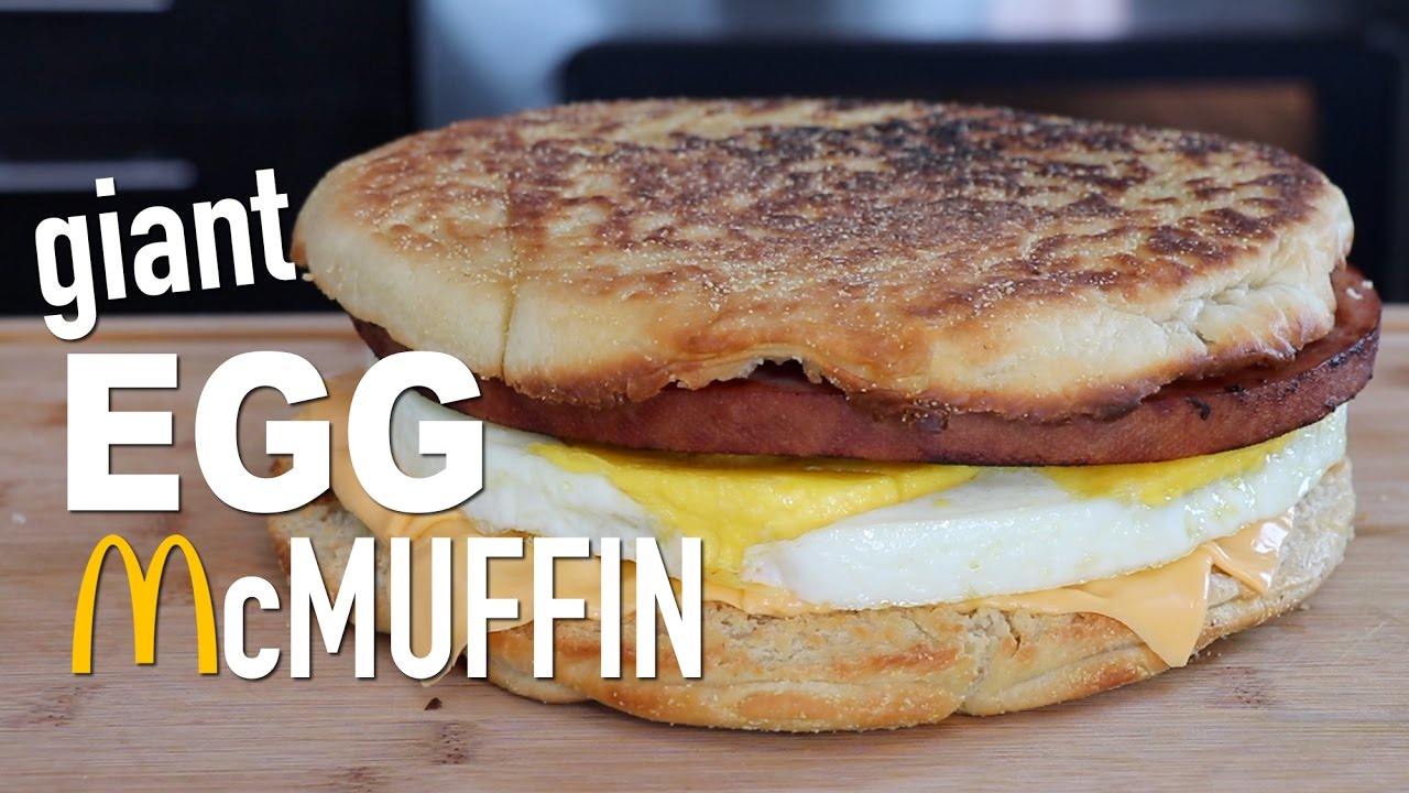 DIY GIANT EGG McMUFFIN | HellthyJunkFood