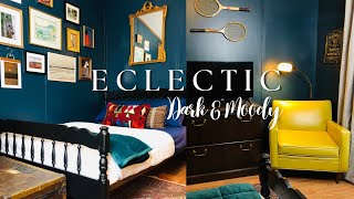 SMALL BEDROOM TURNED DARK & MOODY?! $300 Budget Room Makeover | Vintage Eclectic