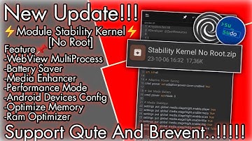 New Update..!!! ⚡Module Stability Kernel Remake V1.0⚡| No Root