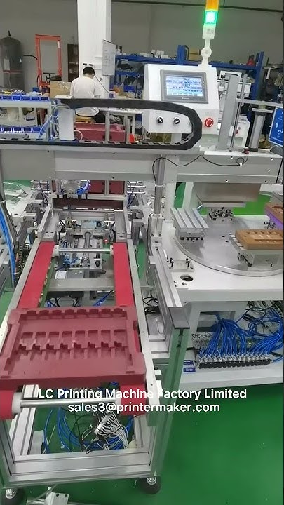 Automatic pad printing machine with manipulator unloading and dryer ...