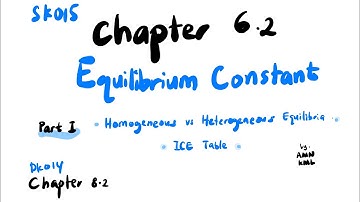 Homogeneous & Heterogeneous Equilibria | ICE Table | Equilibrium Constant | SDS Ch 6.2 | SES Ch 8.2