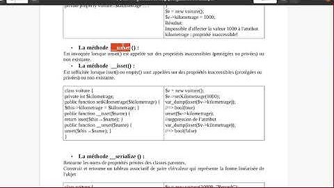 php vidéo 52 : La POO en php /  méthodes magiques unset et isset