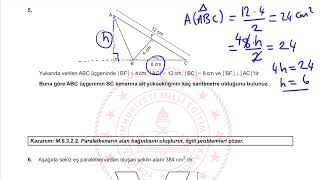 6. Sınıf Matematik 2. Dönem 2. Ortak Yazılı MEB Örnek Senaryolar Soruların Çözümleri