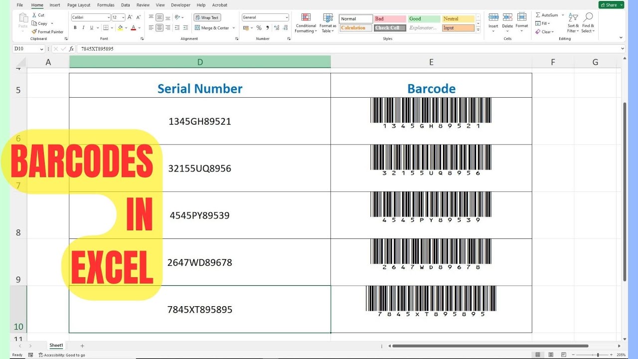 How to Create Barcodes in Excel - YouTube
