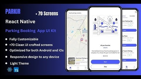 Parkir - Parking Booking React Native App Ui Kit | Light Theme