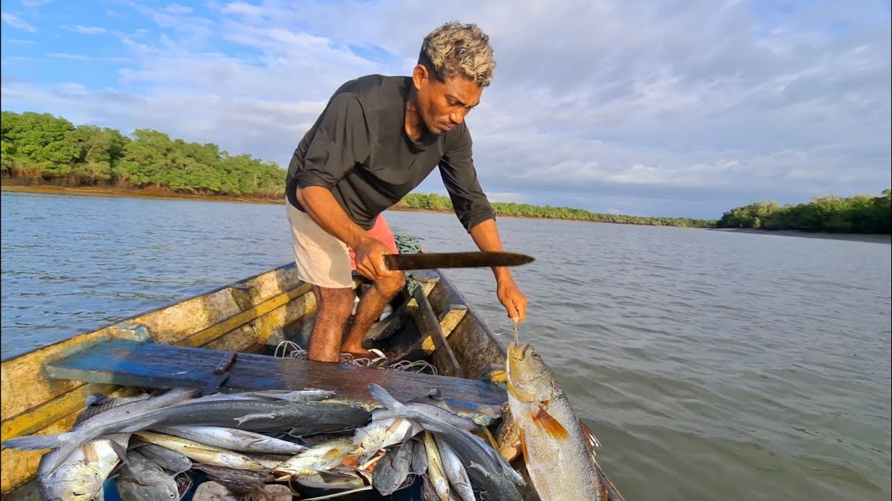 PESCARIA DE RABADELÃO COMO VOCÊ NUNCA VIU VEJA A FARTURA DE PEIXE