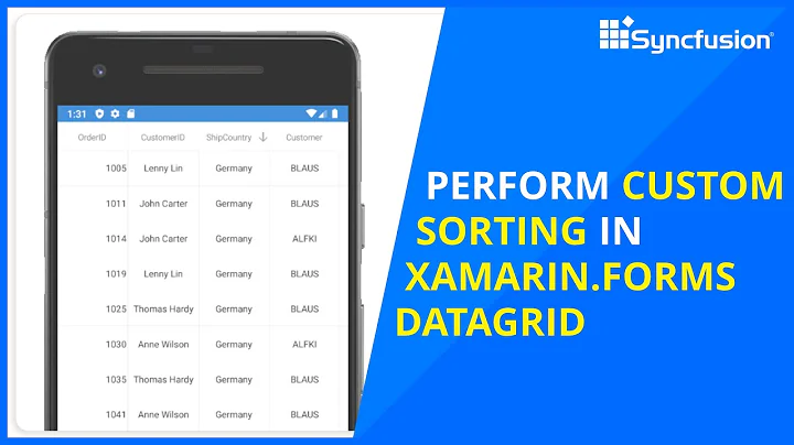 Perform Custom Sorting in Xamarin Forms DataGrid