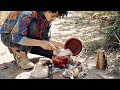 بيصارة مغربية مع رجل كوري / Moroccan Soup BISSARA / Bushcraft Campfire Cooking
