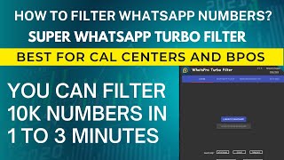 WhatsPro Turbo Filter software | Bulk number filter thats whatsapp account available or not? screenshot 1