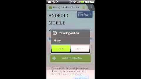 Firefox for Android  tutorial screencast - view desktop version of websties with the Phony addon