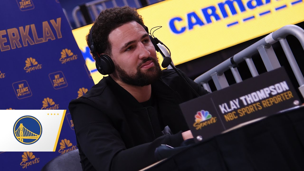 🎙️ Reporter Klay Thompson Joins Golden State Warriors Broadcast! - YouTube