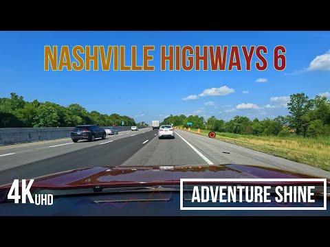 Nashville Highways 6 -4K I-40 to Mt Juliet - Driving to Relaxing Music Tennessee USA