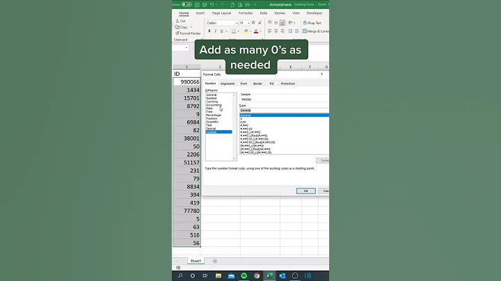 How to Add Leading Zeros in Excel