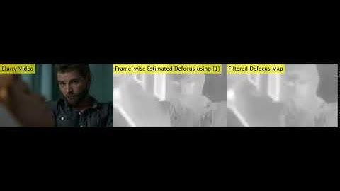 Experiment for the first video using [1] as defocus blur estimation method