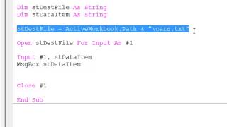 26. introduction to programming with vba - read data from a text file