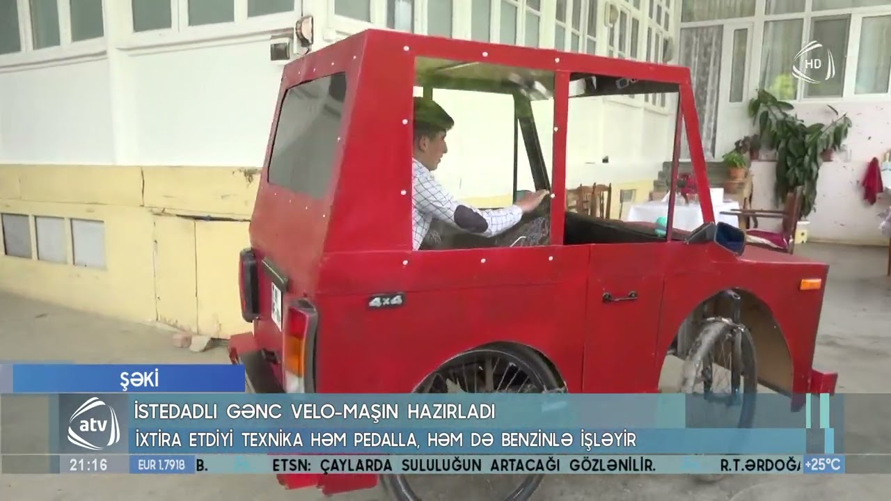 Şəkidə istedadlı gənc velo-maşın hazırladı