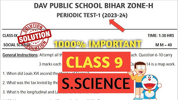 Dav class 9 question paper of social  science of periodic test 1 | Dav paper Zone | 2023 |