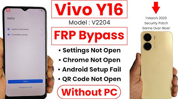 Vivo Y16 FRP Bypass | Android Setup Fail | ALL Vivo FRP Bypass | Setting Not Open | Android 12,13,14