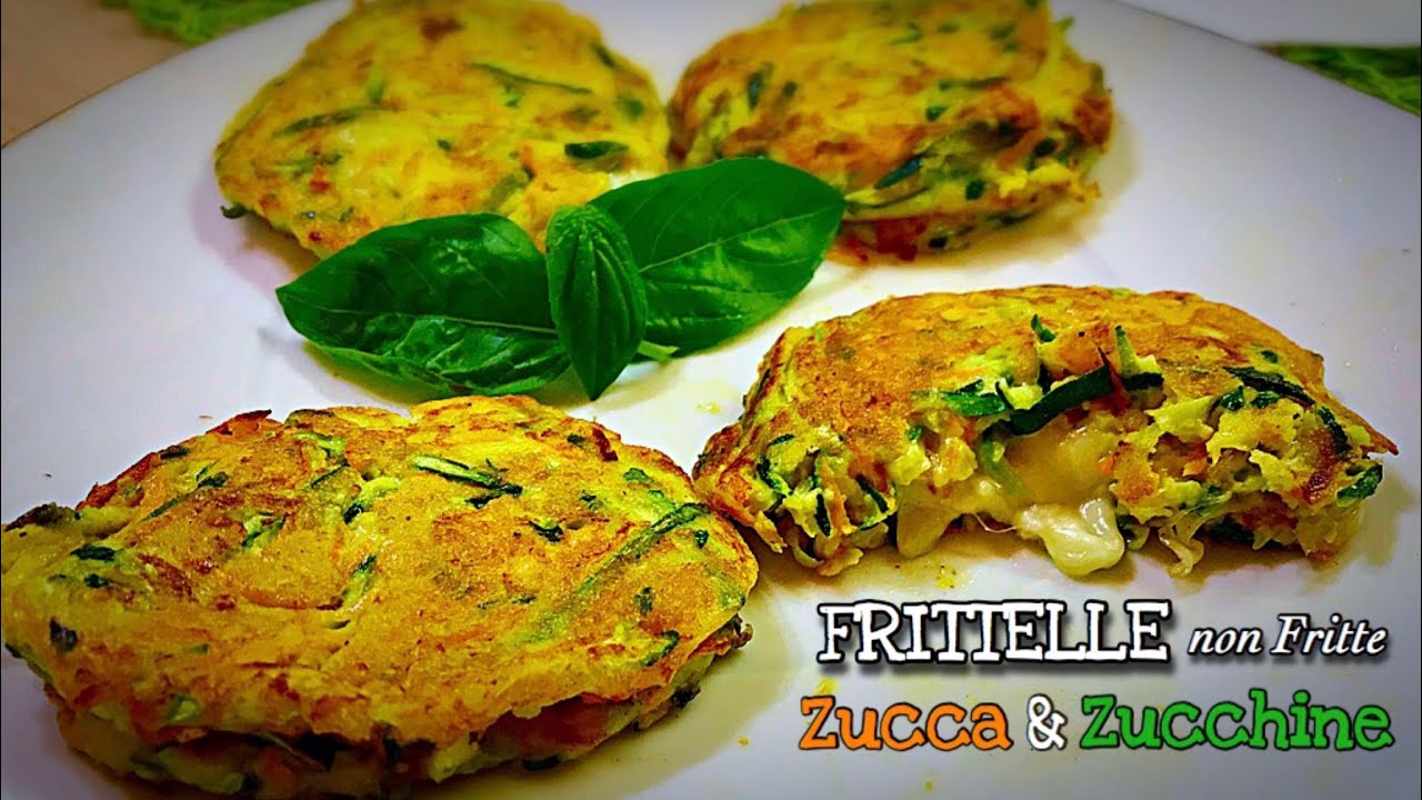 FRITTELLE NON FRITTE di ZUCCA E ZUCCHINE ricetta veloce e leggera ...