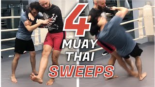 4 foot sweeps from the clinch for Thai boxing, MMA, and Sanda