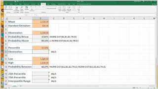 Excel Norm Dist and Norm Inv