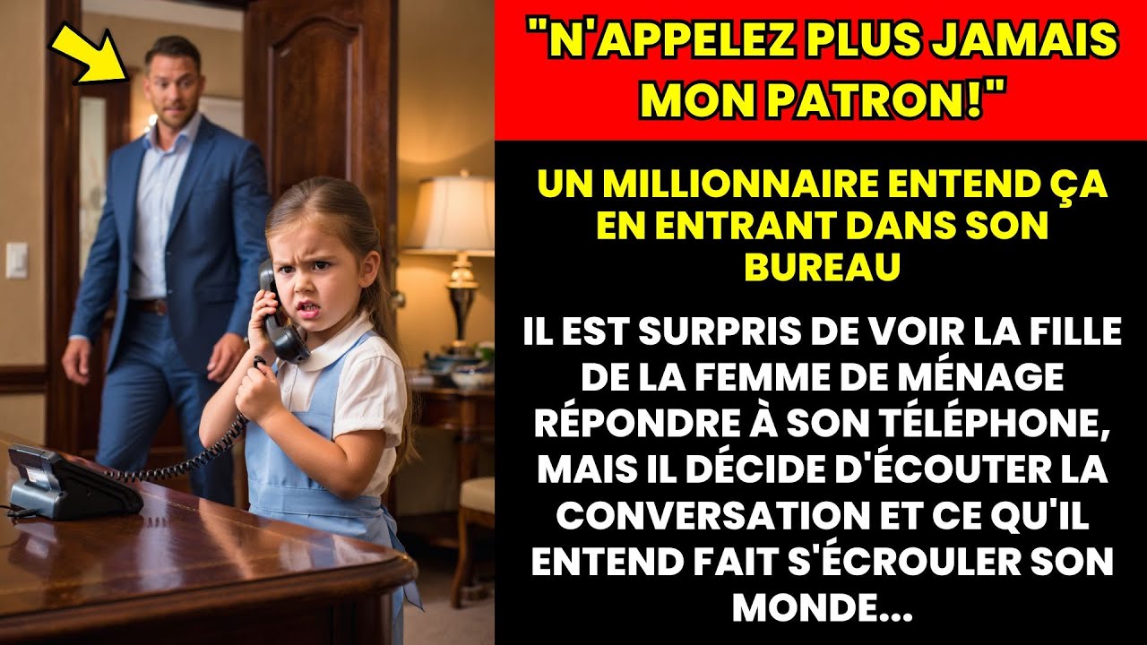 LE MILLIONNAIRE VOIT la FILLE de la FEMME DE MÉNAGE RÉPONDRE à son TÉLÉPHONE, MAIS LORSQU’IL ENTEND…