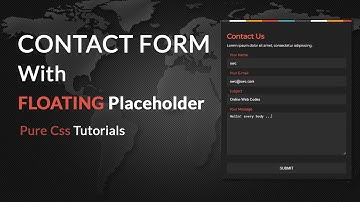 [ Css Tutorial ] #01 - Create Contact Form With Floating Placeholder
