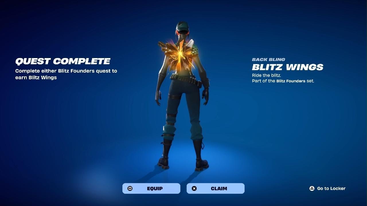 Fortnite New! Blitz Wings Back Bling Showcase